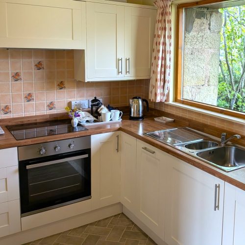 Well equipped kitchen in our dog friendly cottage in Scottish Borders.