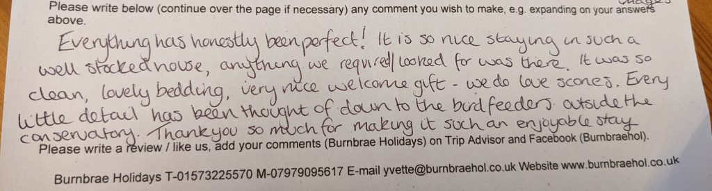 A review of Burnbrae Holidays