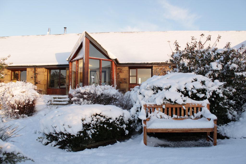 Burnbrae Holiday cottage in the snow. We are open all year.