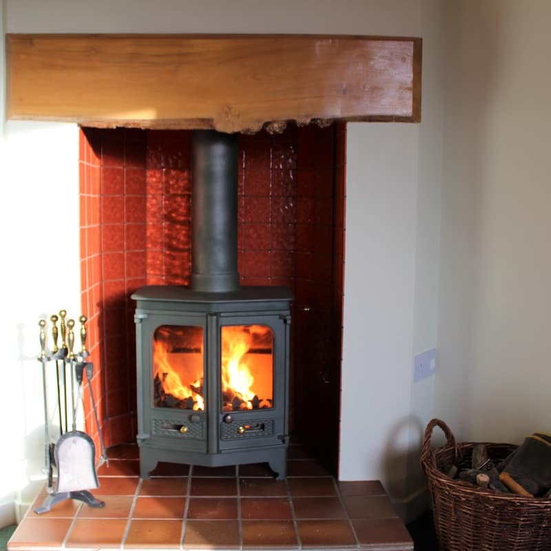 Wood burning stove in Thairn cottage