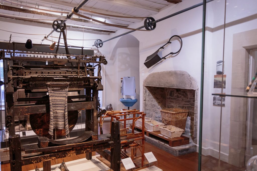 Some machinery in the textile towerhouse.